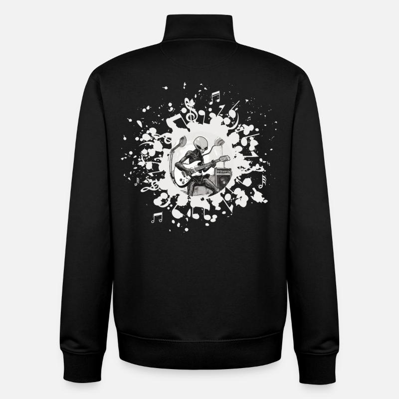 Alien Musiker mit Gitarre - Unisex Organic Zip Sweatshirt von Stanley/Stella - Schwarz