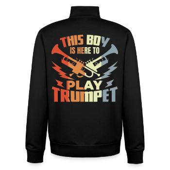 Junge der Trompete spielt - Unisex Organic Zip Sweatshirt von Stanley/Stella - Schwarz - Hinten - AI Model Male 185 light (185cm)
