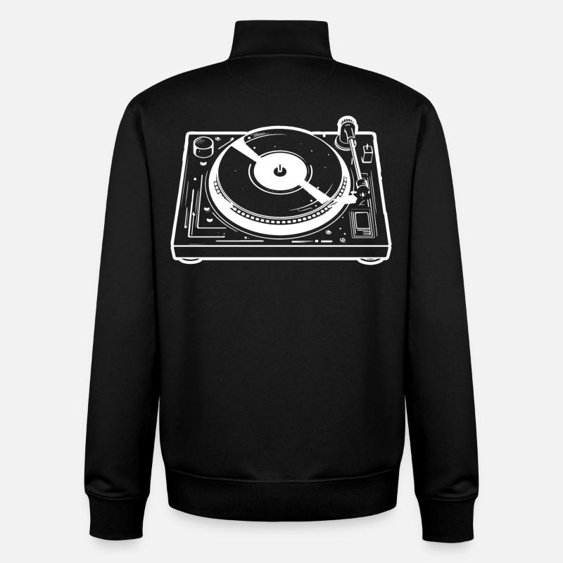 Platine DJ - Sweat zippé unisexe en coton bio Stanley/Stella - noir