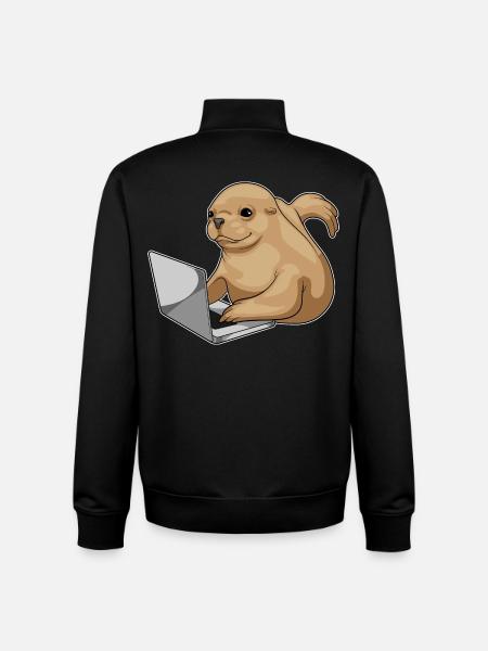 Seal Laptop - Unisex Organic Zip Sweatshirt by Stanley/Stella - black
