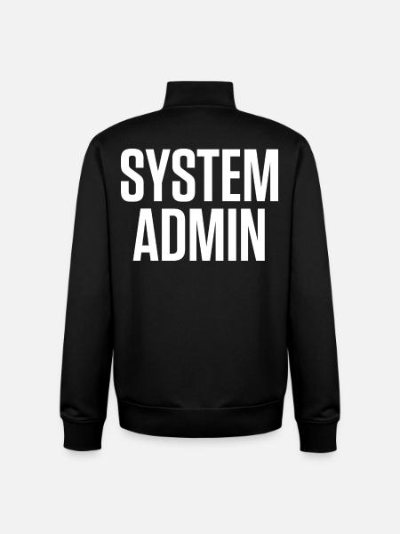 SYSTEM ADMIN - IT Tech Shirt Vit Font - Unisex sweatshirt med dragkedja i ekologisk bomull Stanley/Stella - svart