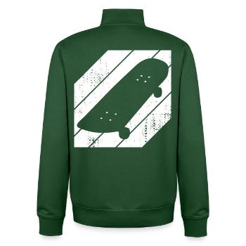 Skateboard Drawing - Unisex Organic Zip Sweatshirt by Stanley/Stella - bottle green - Back - AI Model Male 185 dark (185cm)