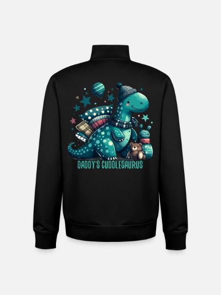 Daddy's Cuddlesaurus Cuddle Dinosaur Gift - Unisex Organic Zip Sweatshirt by Stanley/Stella - black