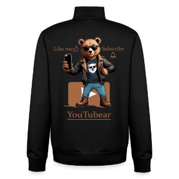 Lustige YouTubär - Unisex Organic Zip Sweatshirt von Stanley/Stella - Schwarz - Hinten - AI Model Male 185 light (185cm)