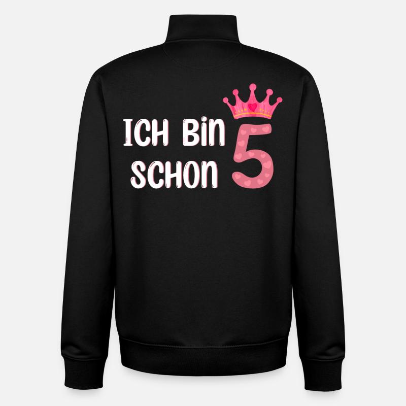 ich bin schon 5 - Unisex Organic Zip Sweatshirt von Stanley/Stella - Schwarz