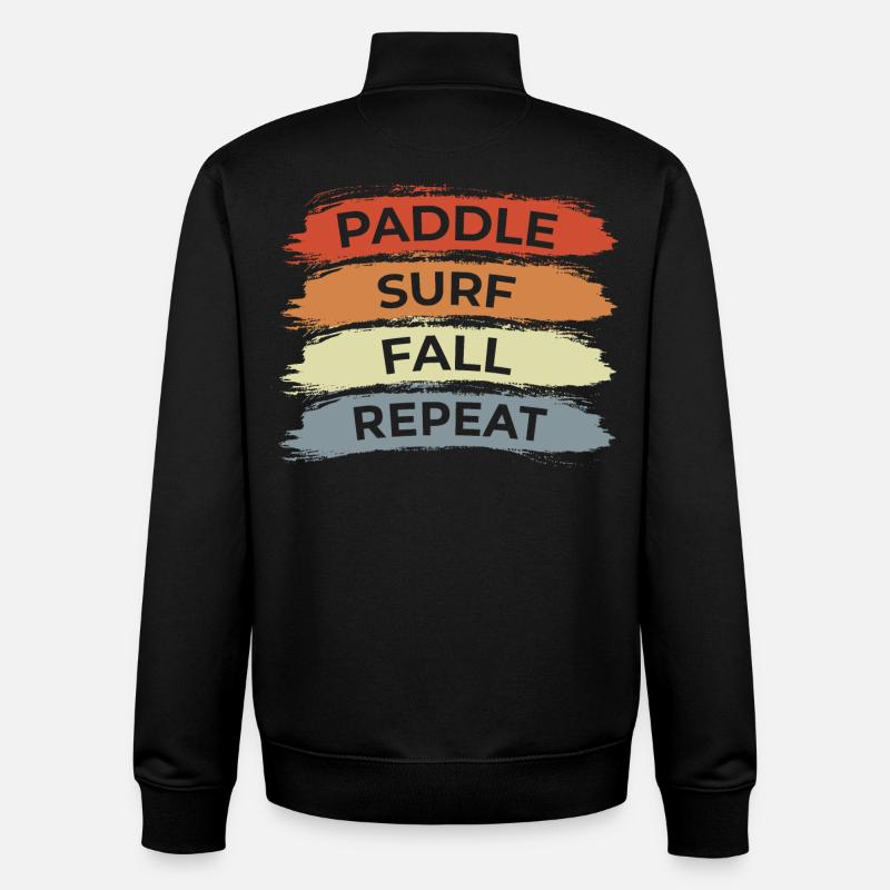 Dicton de surf - Sweat zippé unisexe en coton bio Stanley/Stella - noir