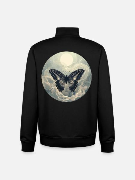 Tonalité papillon - Sweat zippé unisexe en coton bio Stanley/Stella - noir