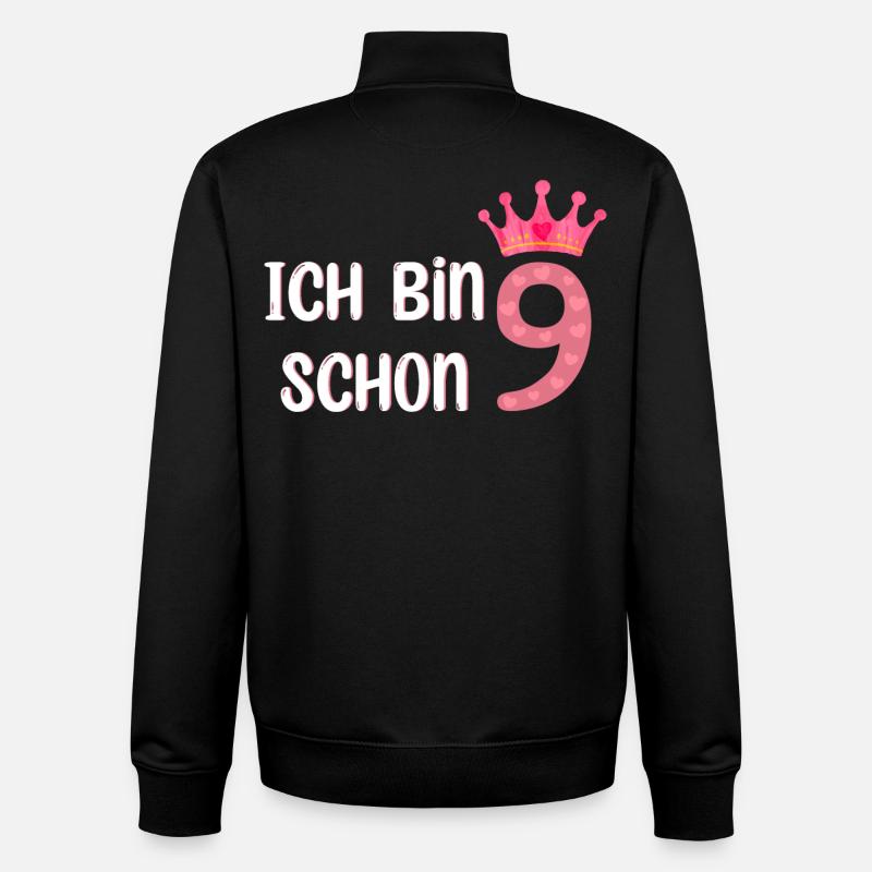 Ich bin schon 9 - Unisex Organic Zip Sweatshirt von Stanley/Stella - Schwarz