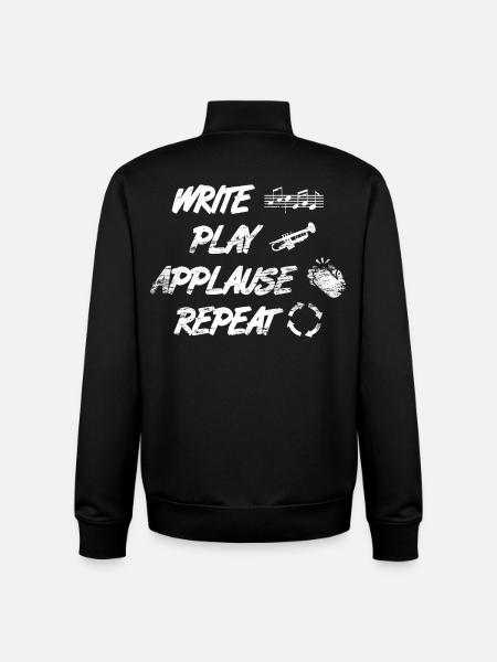 writing, playing, applause, repeating - Unisex Organic Zip Sweatshirt by Stanley/Stella - black