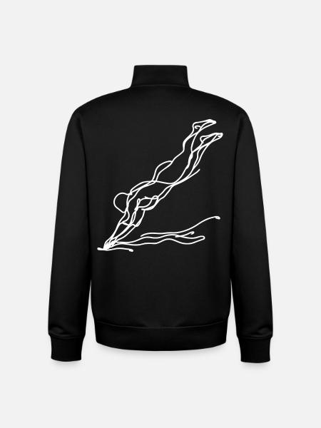 Swimmer Girl Sketch - Unisex Organic Zip Sweatshirt by Stanley/Stella - black