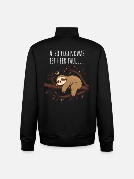 Something's Fishy Here | Sloth Gift - Unisex Organic Zip Sweatshirt by Stanley/Stella - black