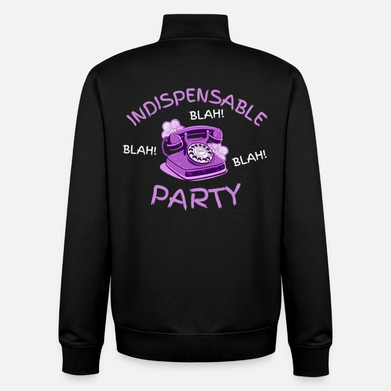 blah blah blah party indispensable - Sweat zippé unisexe en coton bio Stanley/Stella - noir
