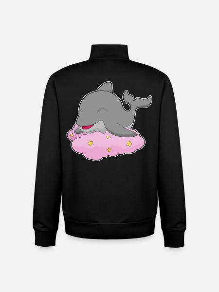 Dolphin Clouds - Unisex Organic Zip Sweatshirt by Stanley/Stella - black