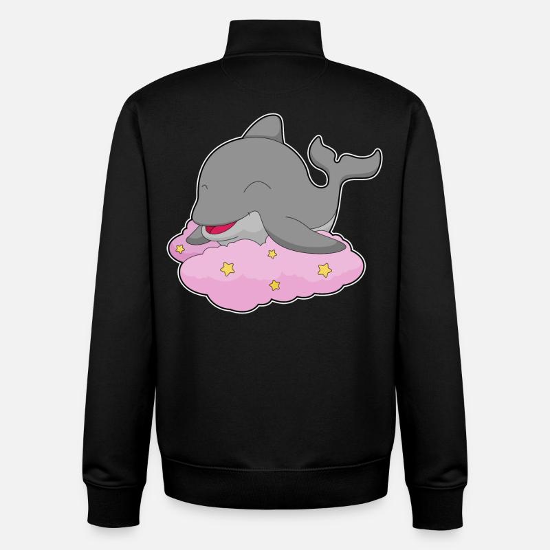 Dolphin Clouds - Unisex Organic Zip Sweatshirt by Stanley/Stella - black