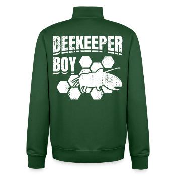 Apiculteur Jeune - Sweat zippé unisexe en coton bio Stanley/Stella - vert bouteille - Dos - AI Model Male 185 dark (185cm)
