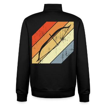 Retro Bogensport - Unisex Organic Zip Sweatshirt von Stanley/Stella - Schwarz - Hinten - AI Model Male 185 light (185cm)