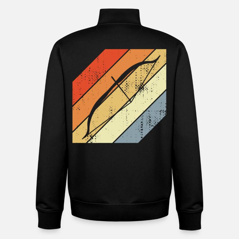 Retro Archery - Unisex Organic Zip Sweatshirt by Stanley/Stella - black