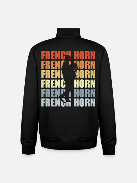 Retro Horn - Unisex Organic Zip Sweatshirt by Stanley/Stella - black