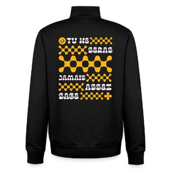 You'll never be wise enough - Unisex Organic Zip Sweatshirt by Stanley/Stella - black - Back - AI Model Male 185 light (185cm)