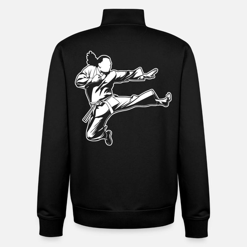 Karaté - Sweat zippé unisexe en coton bio Stanley/Stella - noir