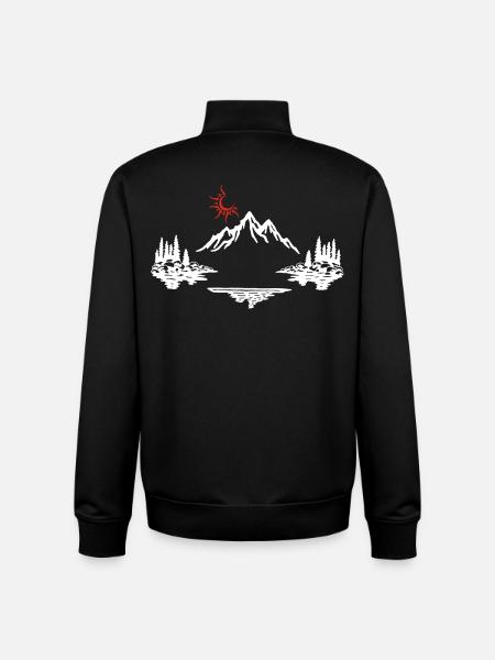 White Mountain Landscape - Unisex Organic Zip Sweatshirt by Stanley/Stella - black