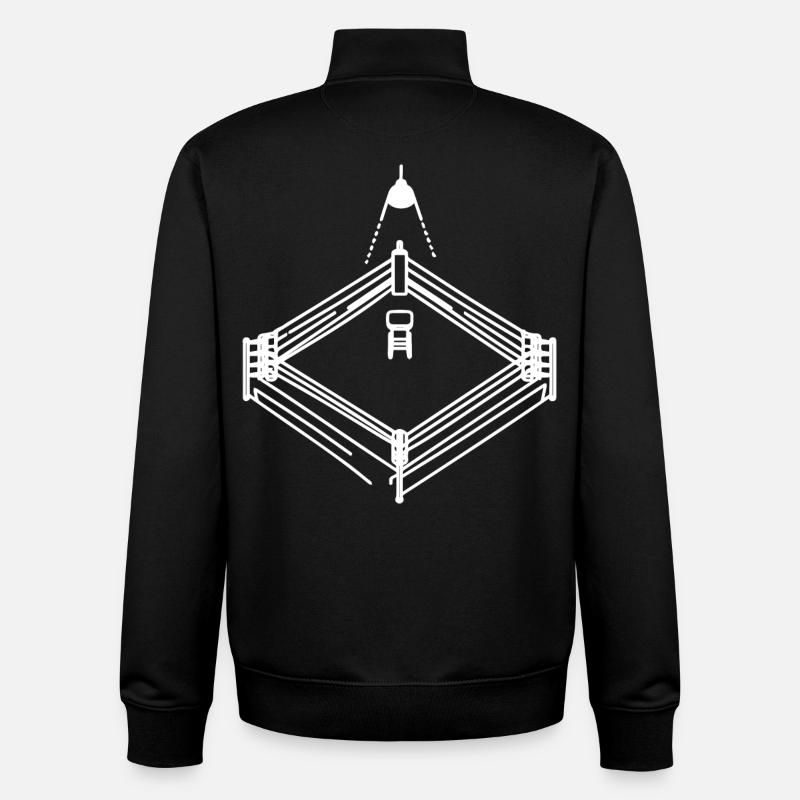 Boxing Ring Drawing - Unisex Organic Zip Sweatshirt by Stanley/Stella - black