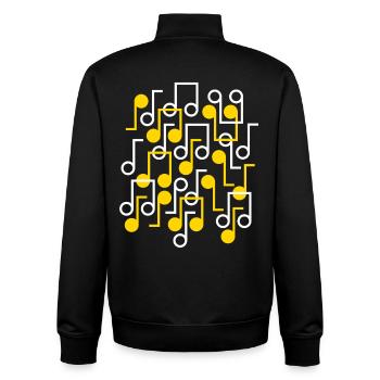Notes de musique Style rétro motif - Sweat zippé unisexe en coton bio Stanley/Stella - noir - Dos - AI Model Male 185 light (185cm)
