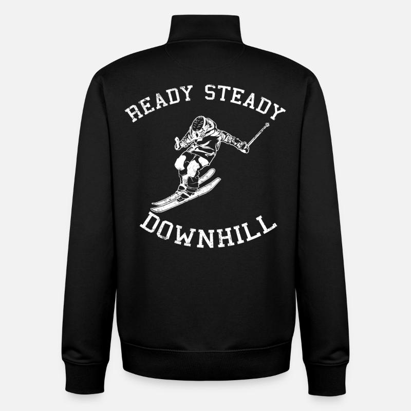 Ready Steady Downhill - Unisex Organic Zip Sweatshirt von Stanley/Stella - Schwarz