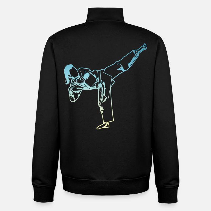 Karate Mädchen - Unisex Organic Zip Sweatshirt von Stanley/Stella - Schwarz