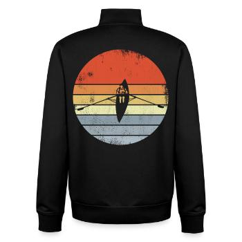Vintage Ruderboot Zeichnung - Unisex Organic Zip Sweatshirt von Stanley/Stella - Schwarz - Hinten - AI Model Male 185 light (185cm)
