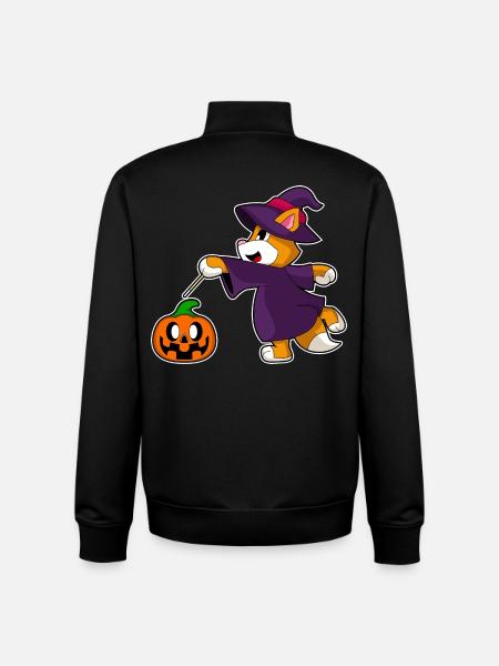 Cat Halloween Witch - Unisex Organic Zip Sweatshirt by Stanley/Stella - black