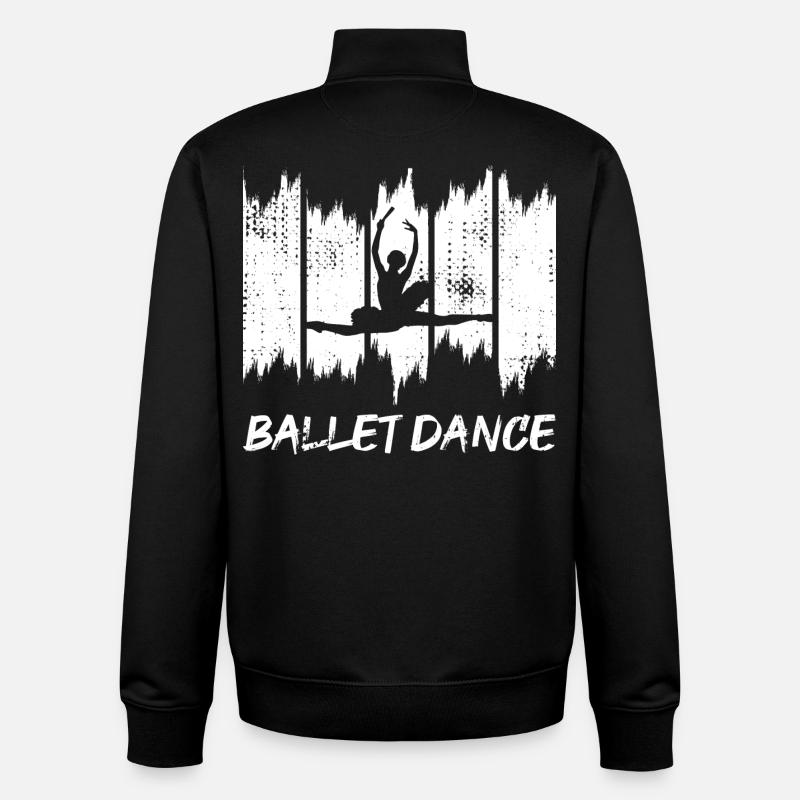 Funny Ballet Dancer - Unisex Organic Zip Sweatshirt by Stanley/Stella - black