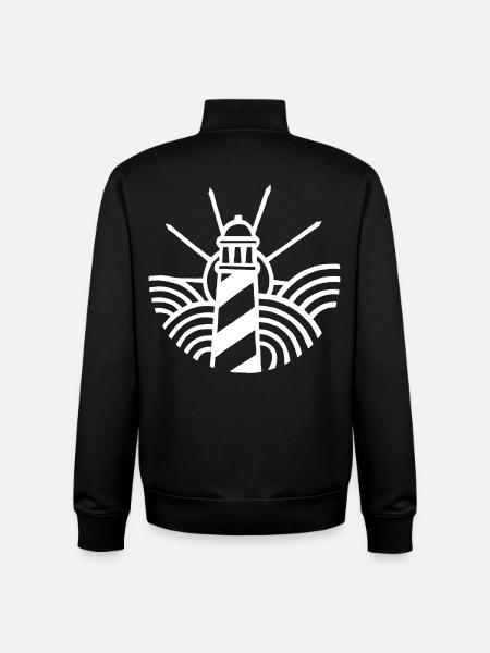 Le phare blanc et l'océan - Sweat zippé unisexe en coton bio Stanley/Stella - noir