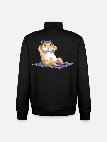 Hamster Abdominal Muscle Training Bodybuilding - Unisex Organic Zip Sweatshirt by Stanley/Stella - black