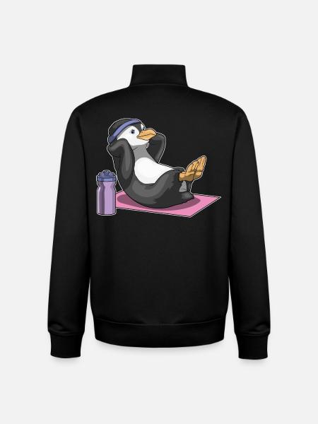 Penguin Abdominal Training Bodybuilding - Unisex Organic Zip Sweatshirt by Stanley/Stella - black