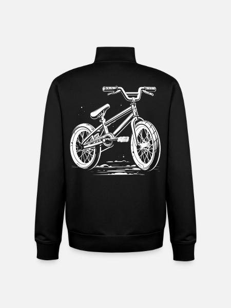 BMX Bicycle Drawing - Unisex Organic Zip Sweatshirt by Stanley/Stella - black