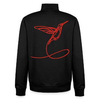 Oiseau étrange rouge - Sweat zippé unisexe en coton bio Stanley/Stella - noir - Dos - AI Model Male 185 light (185cm)