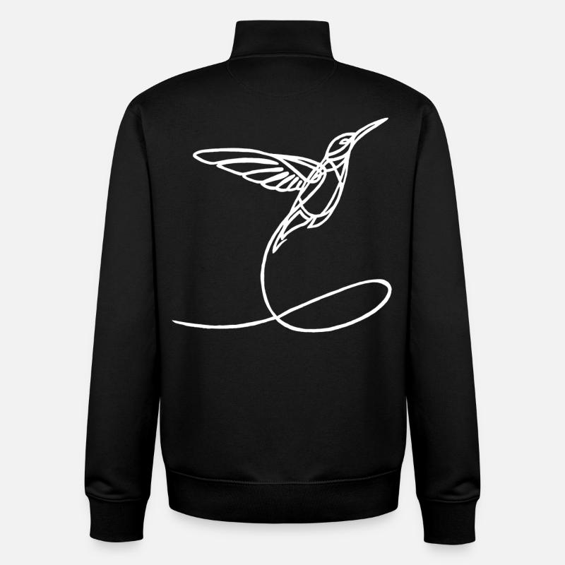 Oiseau étrange blanc - Sweat zippé unisexe en coton bio Stanley/Stella - noir