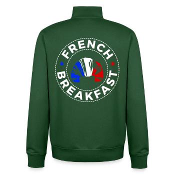 Französisches Frühstück - Unisex Organic Zip Sweatshirt von Stanley/Stella - Flaschengrün - Hinten - AI Model Male 185 dark (185cm)