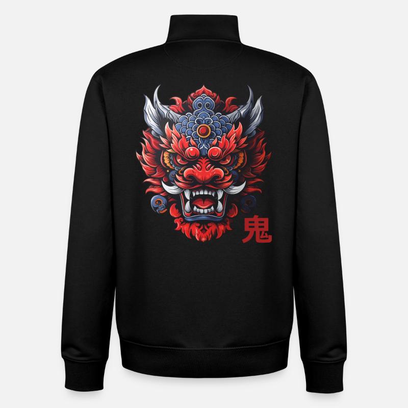 Oni, japanischer Dämon - Unisex Organic Zip Sweatshirt von Stanley/Stella - Schwarz