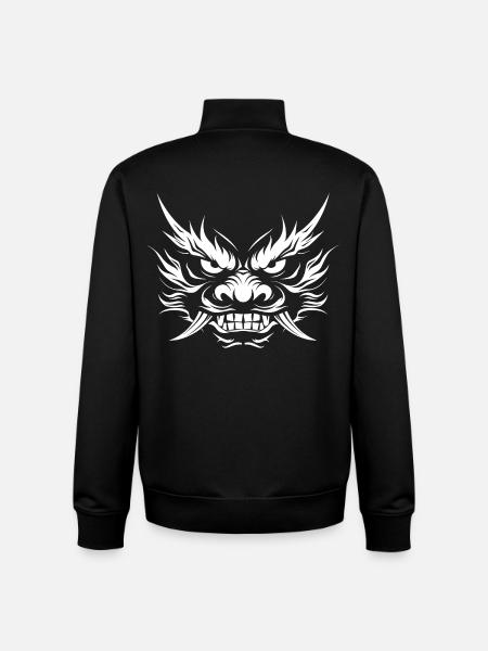 Oni, Japanese Demon - Unisex Organic Zip Sweatshirt by Stanley/Stella - black