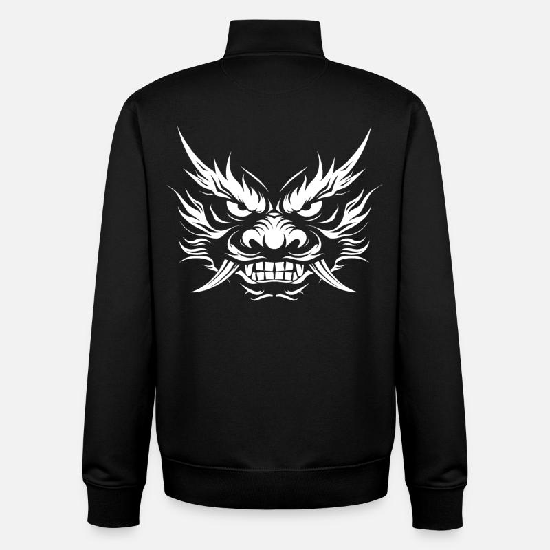 Oni, japanischer Dämon - Unisex Organic Zip Sweatshirt von Stanley/Stella - Schwarz
