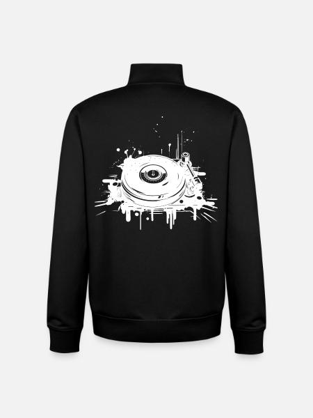 DJ Turntable - Unisex Organic Zip Sweatshirt by Stanley/Stella - black