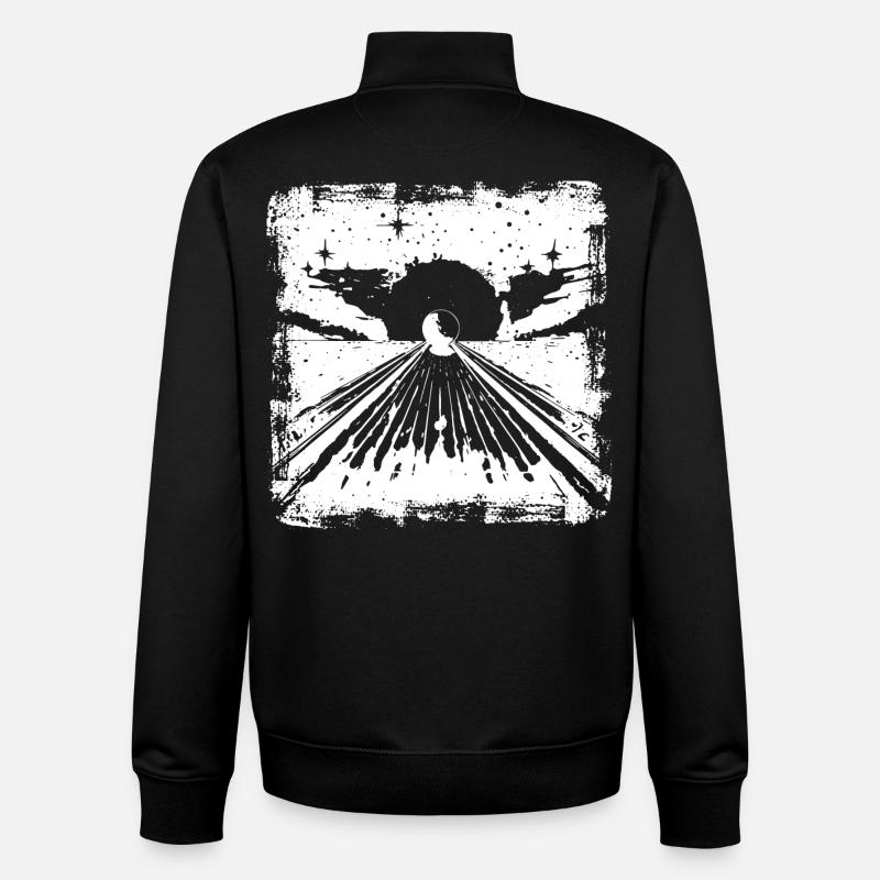 Bowling Drawing - Unisex Organic Zip Sweatshirt by Stanley/Stella - black