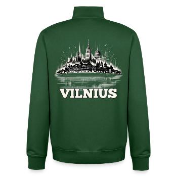 Vilnius Capital Lithuania Baltic States Gift - Unisex Organic Zip Sweatshirt by Stanley/Stella - bottle green - Back - AI Model Male 185 dark (185cm)