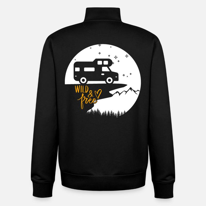 Vanlife & Camper Lifestyle Design - Unisex Organic Zip Sweatshirt von Stanley/Stella - Schwarz