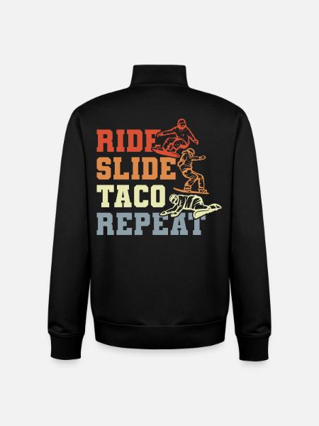 Taco Snowboarding - Unisex Organic Zip Sweatshirt von Stanley/Stella - Schwarz