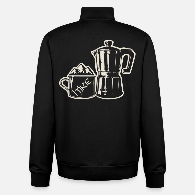 Coffee Hike - Mountain Espresso [Weiß] - Unisex Organic Zip Sweatshirt von Stanley/Stella - Schwarz