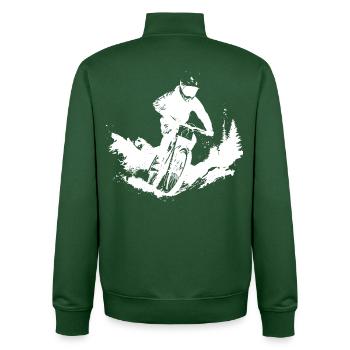 Mountain bikers - Unisex Organic Zip Sweatshirt by Stanley/Stella - bottle green - Back - AI Model Male 185 dark (185cm)