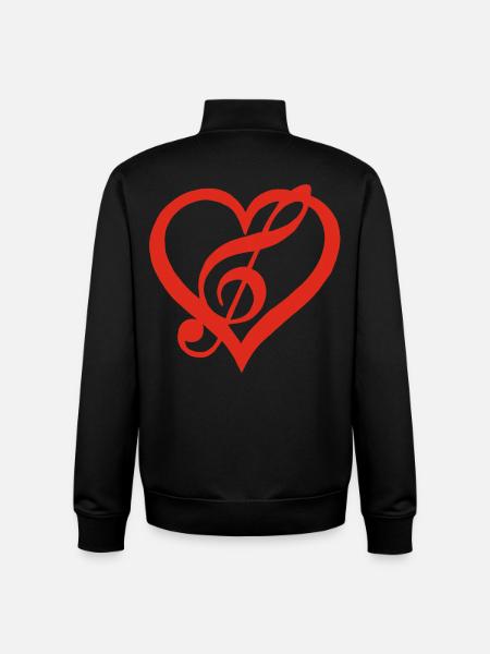 Musik im Herzen (Rot) - Unisex Organic Zip Sweatshirt von Stanley/Stella - Schwarz